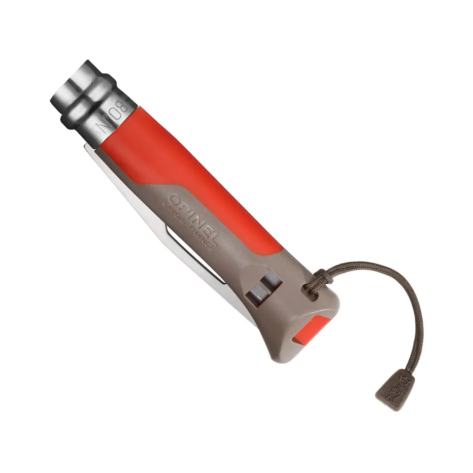 opinel-outdoor-n-08-couteau-de-poche-multifonction-rouge-lame-inox-crant-e-manch image 1