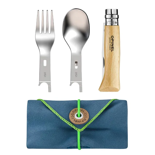 opinel-set-complet-picnic-couteau-n-8-bois-de-h-tre-inserts-fourchette-et-cuill- image 1