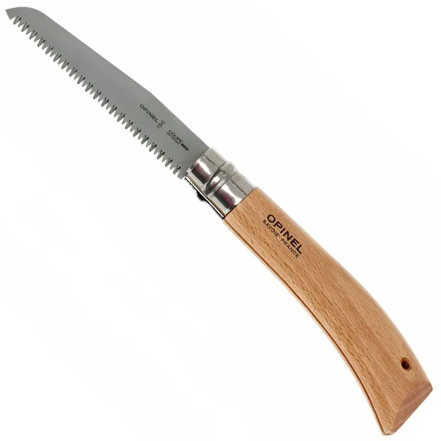 opinel-scie-de-poche-n-12-lame-dent-e-12-cm-acier-carbone-manche-h-tre-bague-vir image 1