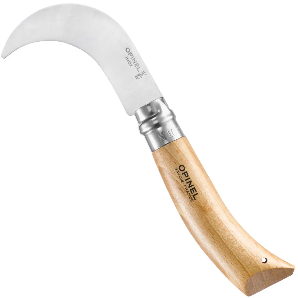 opinel-serpette-de-jardin-n-10-lame-courb-e-inox-bague-virobloc-manche-h-tre image 1