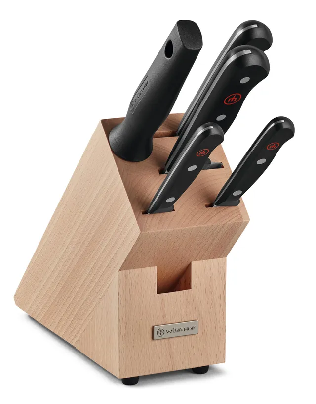 w-sthof-gourmet-bloc-couteaux-5-pi-ces-bois-de-h-tre-plucheur-8-cm-l-gumes-10-cm image 1
