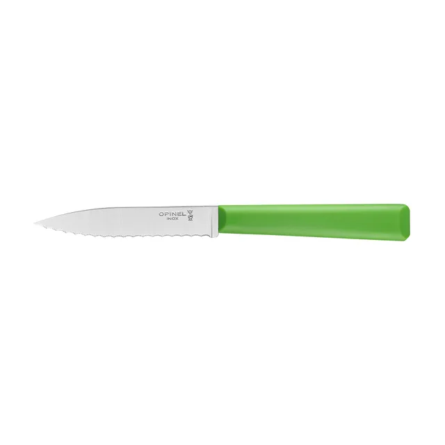 opinel-n-313-couteau-crant-les-essentiels-lame-dent-e-inox-manche-polym-re-vert- image 1