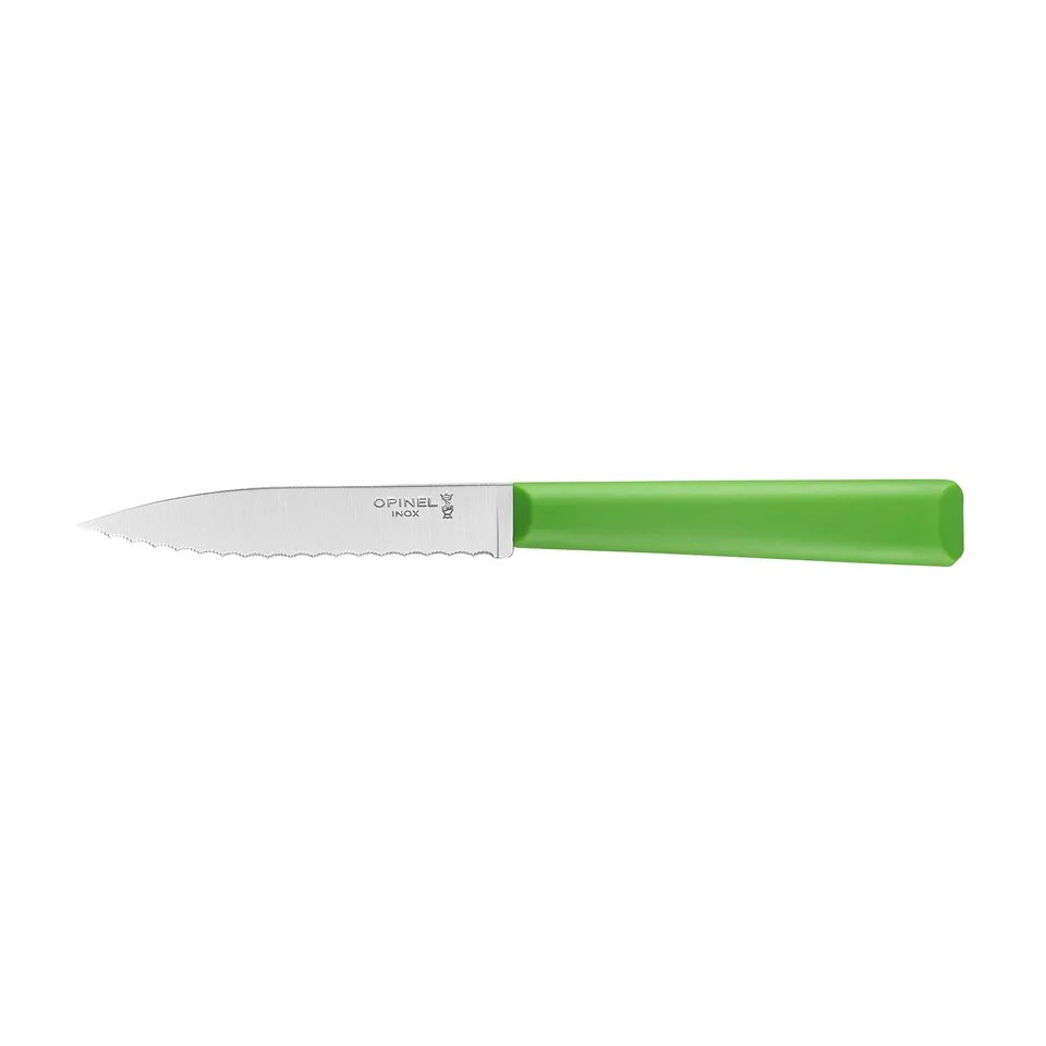 opinel-n-313-couteau-crant-les-essentiels-lame-dent-e-inox-manche-polym-re-vert- image 1
