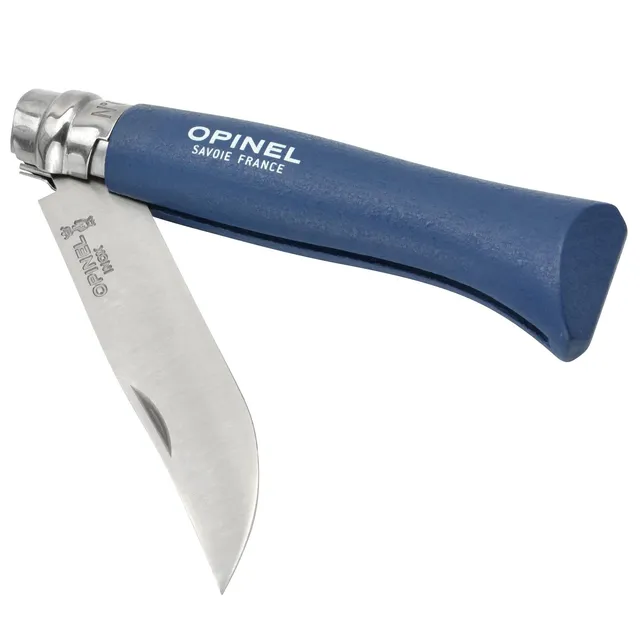 opinel-n-08-baroudeur-couteau-de-poche-pliant-bleu-fonc-lame-8-5-cm-inox-bague-v image 1