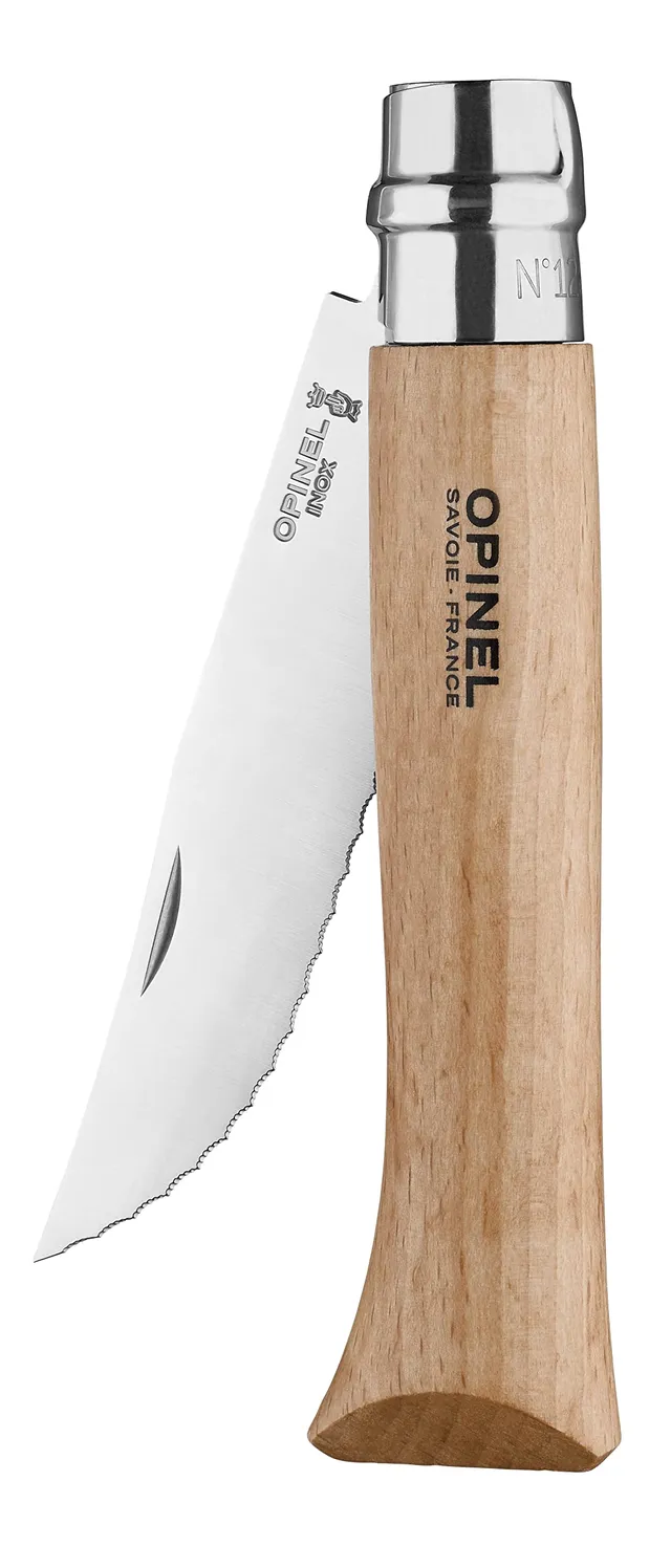 opinel-n-12-crant-couteau-de-poche-pliant-lame-12-cm-acier-inoxydable-manche-h-t image 1