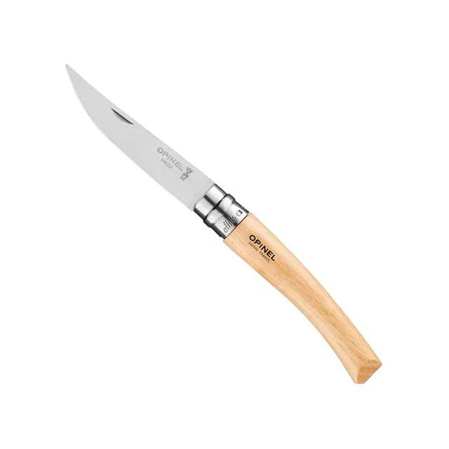 opinel-n-08-effil-couteau-de-poche-lame-meul-e-polie-8-cm-inox-manche-h-tre-bagu image 1