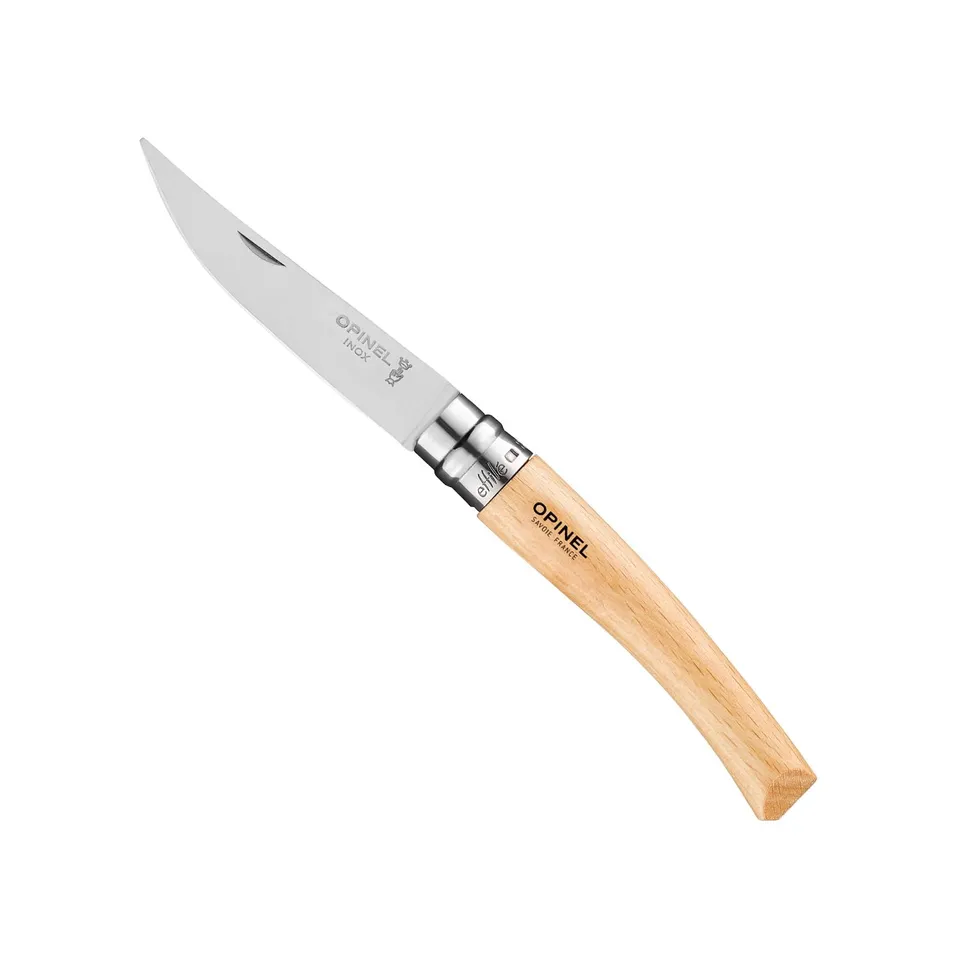 opinel-n-08-effil-couteau-de-poche-lame-meul-e-polie-8-cm-inox-manche-h-tre-bagu image 1