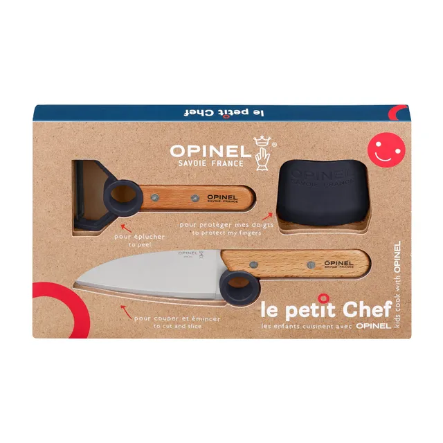 opinel-coffret-le-petit-chef-bleu-couteau-plucheur-et-guide-de-coupe-pour-enfant image 1