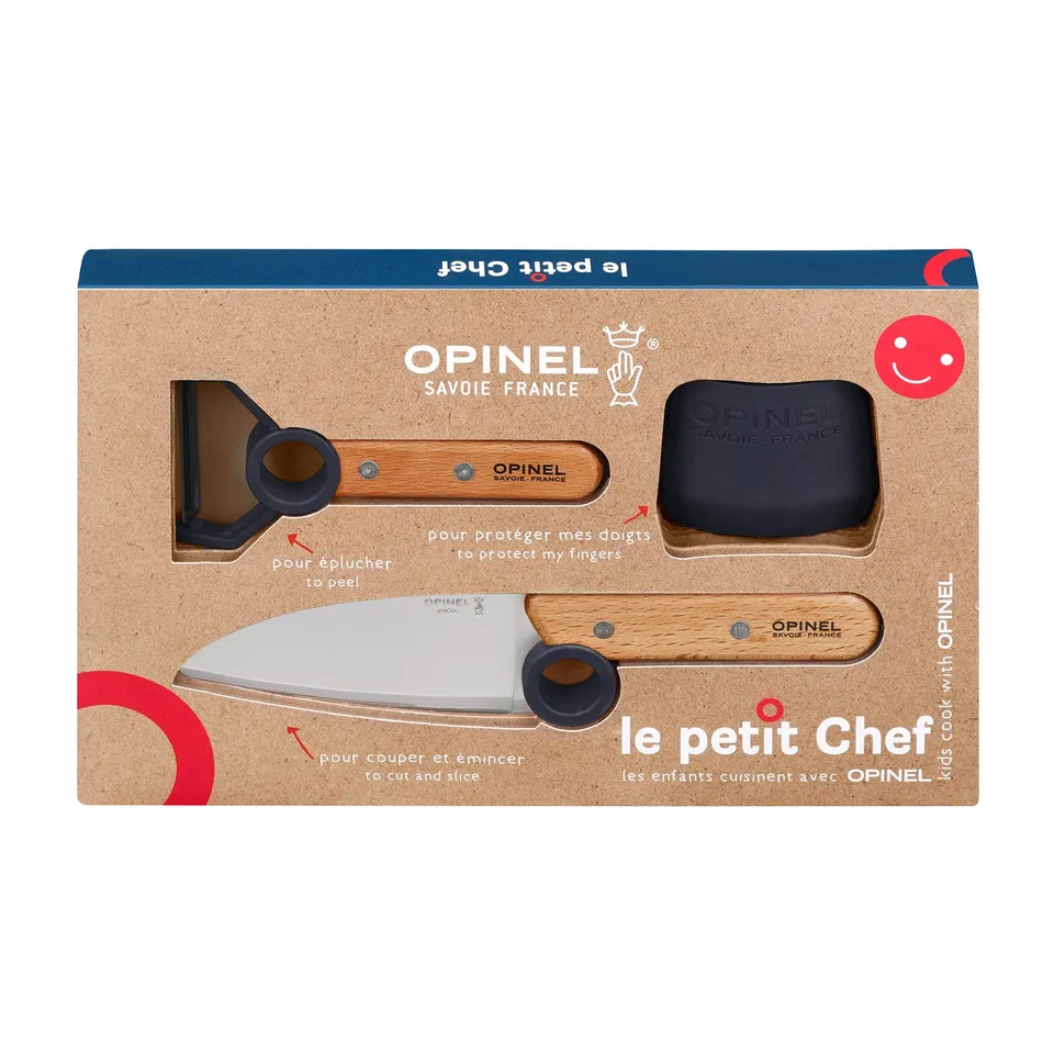 opinel-coffret-le-petit-chef-bleu-couteau-plucheur-et-guide-de-coupe-pour-enfant image 1