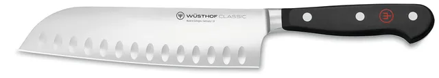 Wüsthof Classic – Santoku forgé 17 cm lame alvéolée, acier trempé haute teneur en carbone, PEtec, Solingen