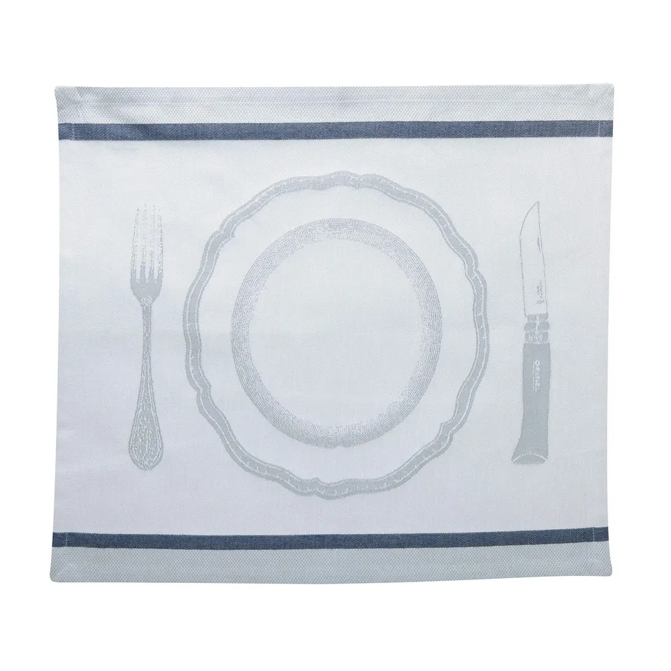 opinel-set-de-table-enduit-motif-jacquard-100-coton-40-x-50-cm-fabrication-fran- image 1