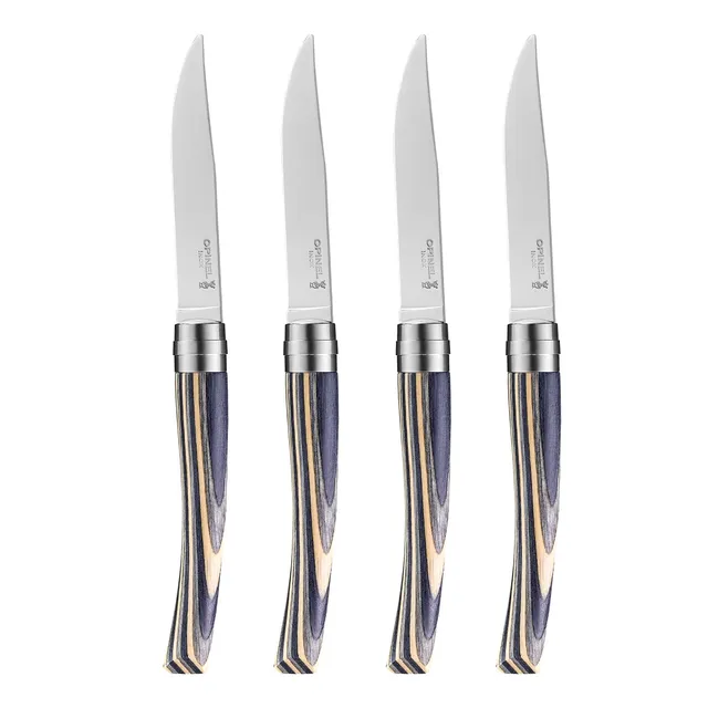 opinel-coffret-table-chic-bouleau-lamell-4-couteaux-de-table-lame-yatagan-inox image 1