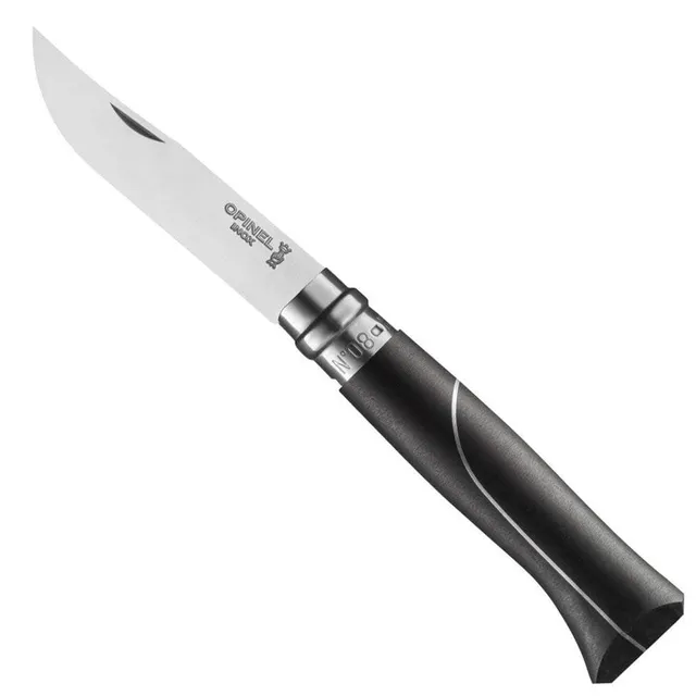 opinel-n-08-couteau-pliant-b-ne-aluminium-lame-inox-8-5-cm-bague-virobloc-fabric image 1