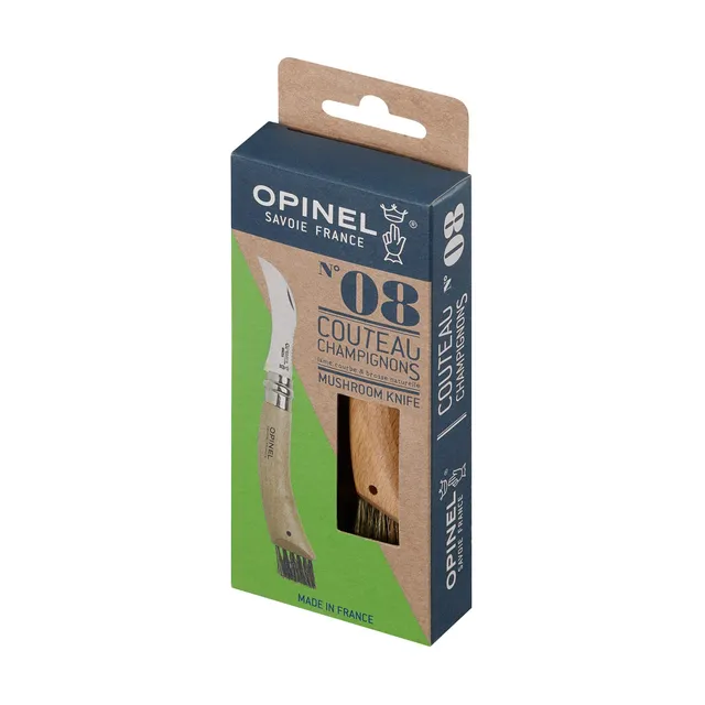 opinel-couteau-champignons-n-08-lame-crant-e-8-cm-avec-brosse-soies-de-sanglier- image 1