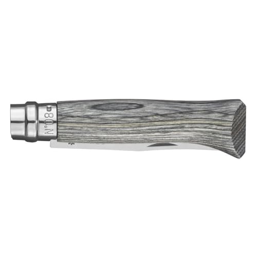 opinel-n-08-couteau-pliant-lame-inox-8-5-cm-manche-bouleau-lamell-gris-bague-vir image 7