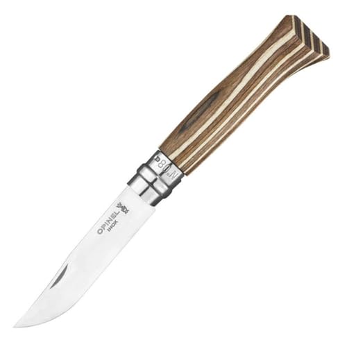 opinel-n-08-couteau-pliant-lame-inox-manche-bouleau-lamell-brun-marqueterie-brun image 8