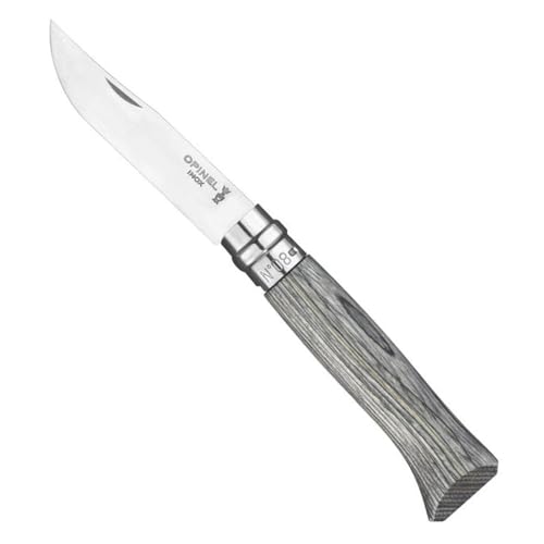 opinel-n-08-couteau-pliant-lame-inox-8-5-cm-manche-bouleau-lamell-gris-bague-vir image 5