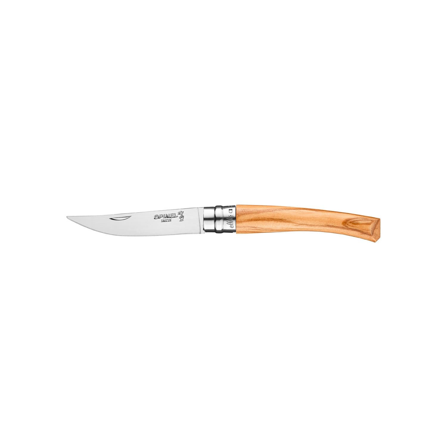 opinel-n-08-couteau-de-poche-effil-lame-inox-poliglace-8-cm-manche-olivier-bague image 3
