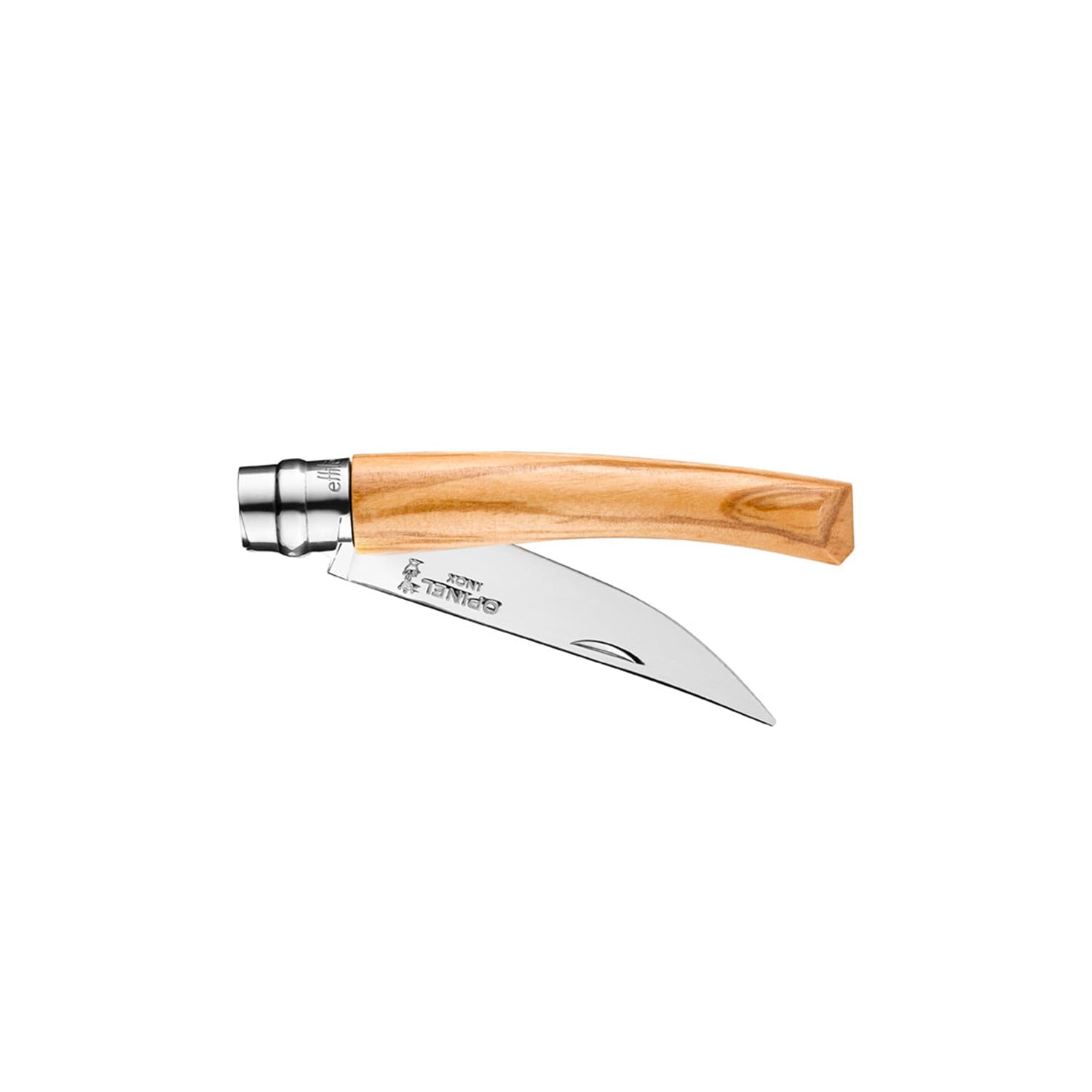 opinel-n-08-couteau-de-poche-effil-lame-inox-poliglace-8-cm-manche-olivier-bague image 2