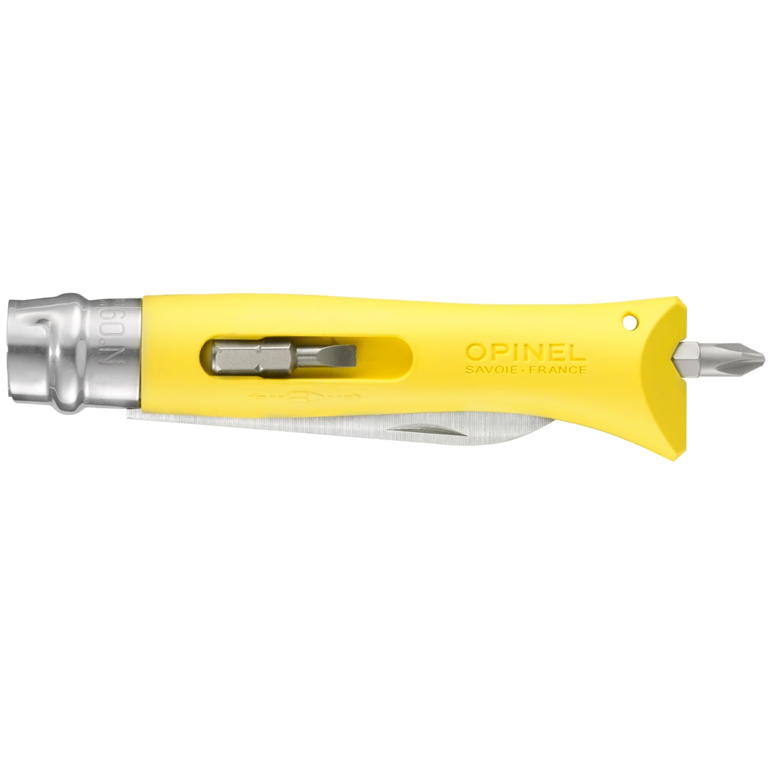 opinel-n-09-bricolage-jaune-couteau-pliant-lame-inox-avec-coupe-fil-d-nudeur-et- image 2