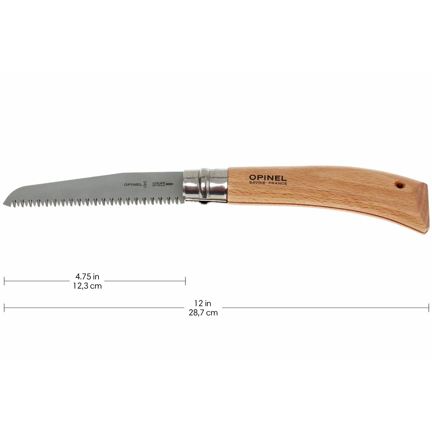 opinel-scie-de-poche-n-12-lame-dent-e-12-cm-acier-carbone-manche-h-tre-bague-vir image 3