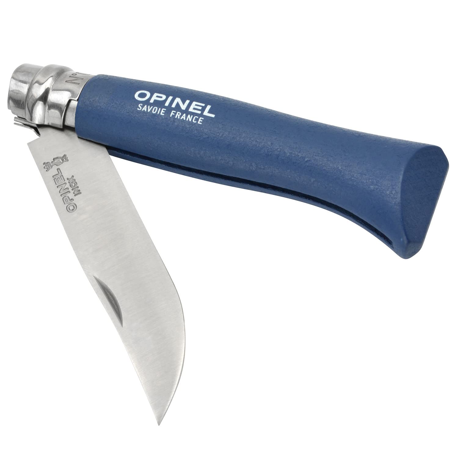 opinel-n-08-baroudeur-couteau-de-poche-pliant-bleu-fonc-lame-8-5-cm-inox-bague-v image 1