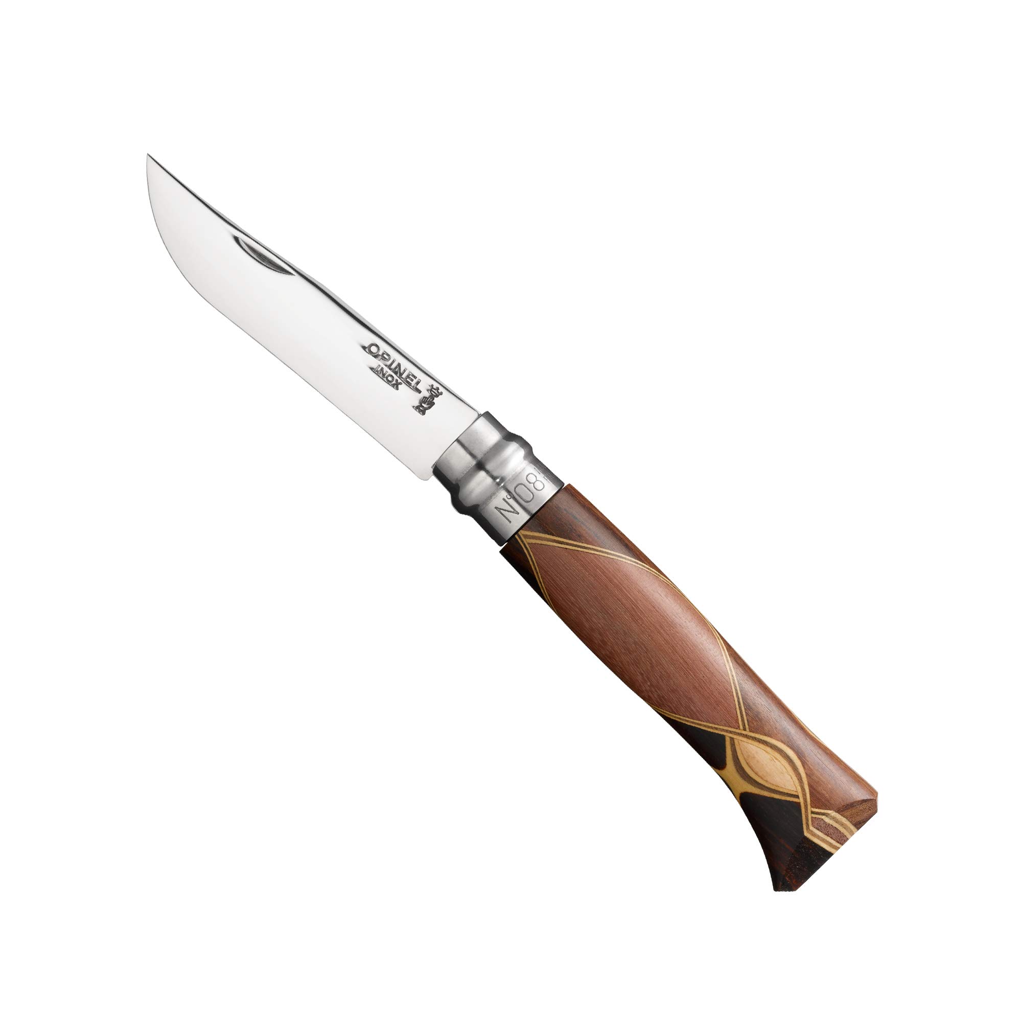 opinel-n-08-couteau-pliant-lame-inox-finition-miroir-manche-chaperon-en-bouleau- image 2