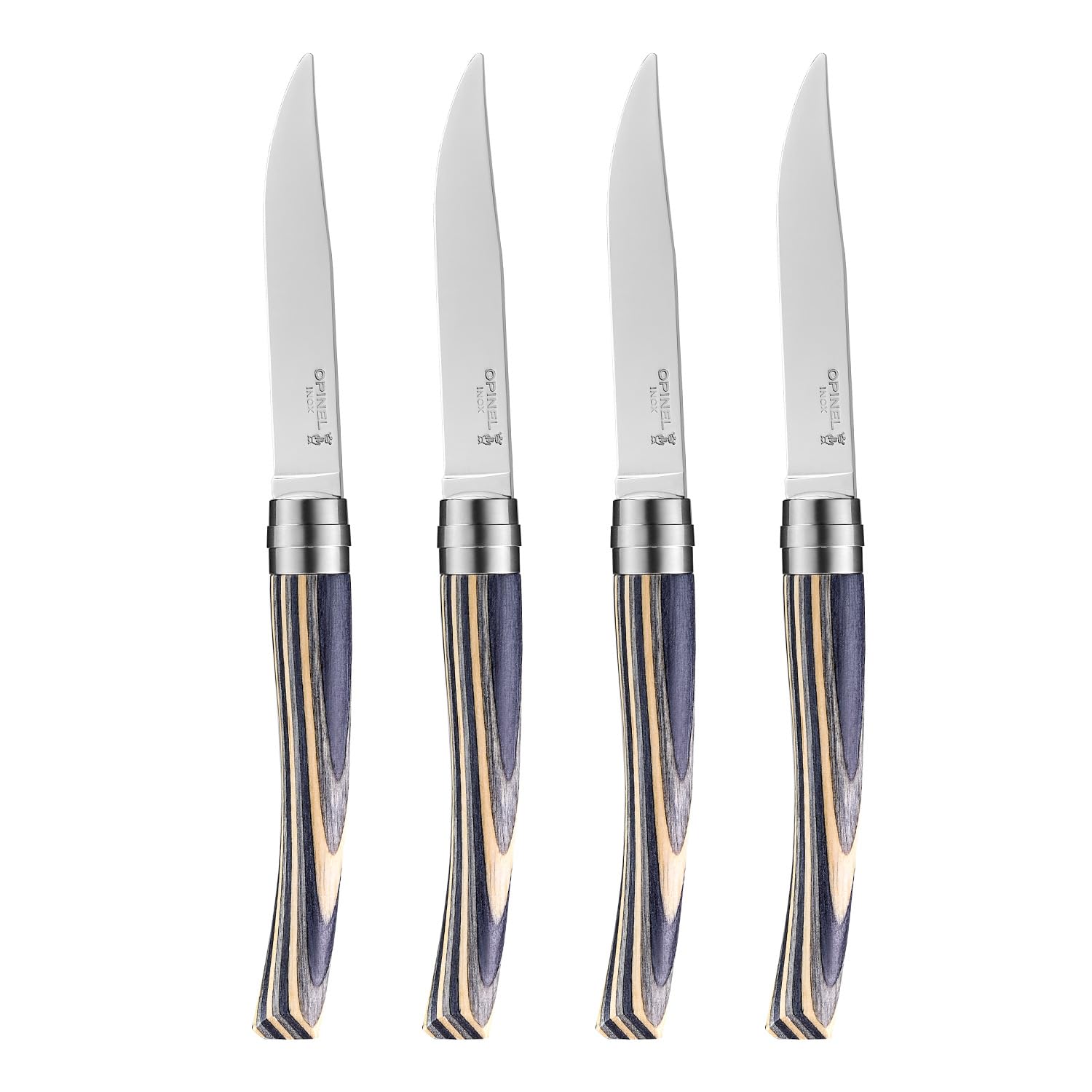 opinel-coffret-table-chic-bouleau-lamell-4-couteaux-de-table-lame-yatagan-inox image 1