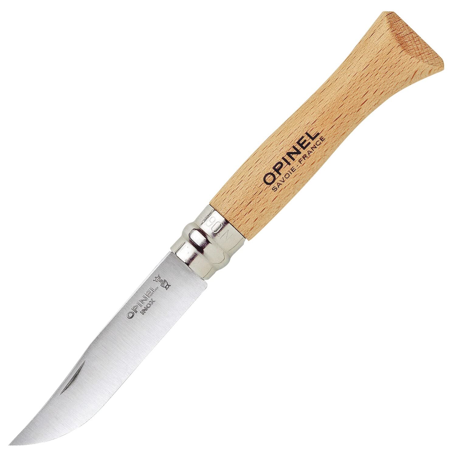 opinel-n-09-inox-couteau-de-poche-9-cm-acier-inoxydable-yatagan-manche-h-tre-ver image 6