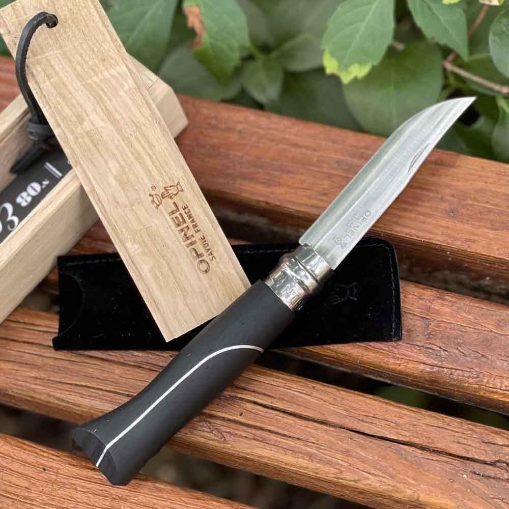 opinel-n-08-couteau-pliant-b-ne-aluminium-lame-inox-8-5-cm-bague-virobloc-fabric image 3