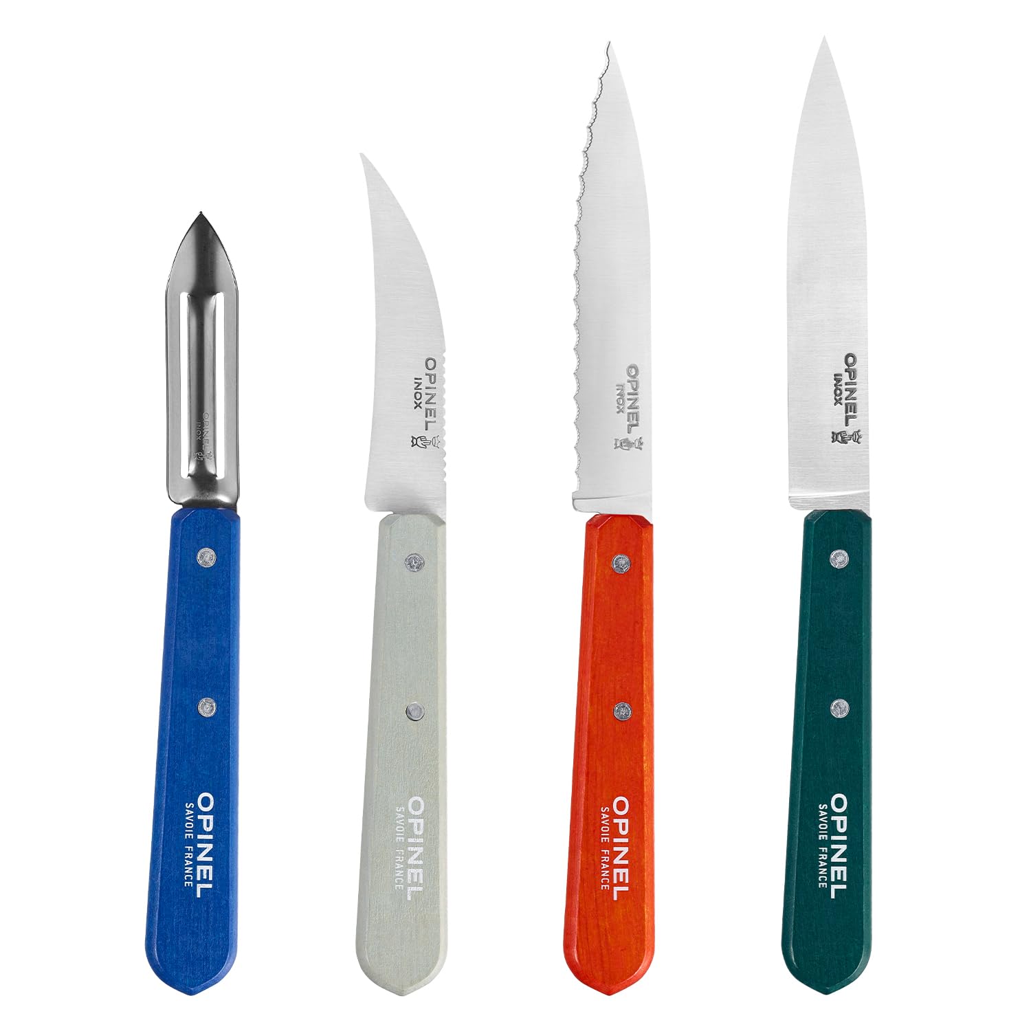 opinel-les-essentiels-primo-coffret-4-couteaux-de-cuisine-n-112-office-n-113-cra image 1