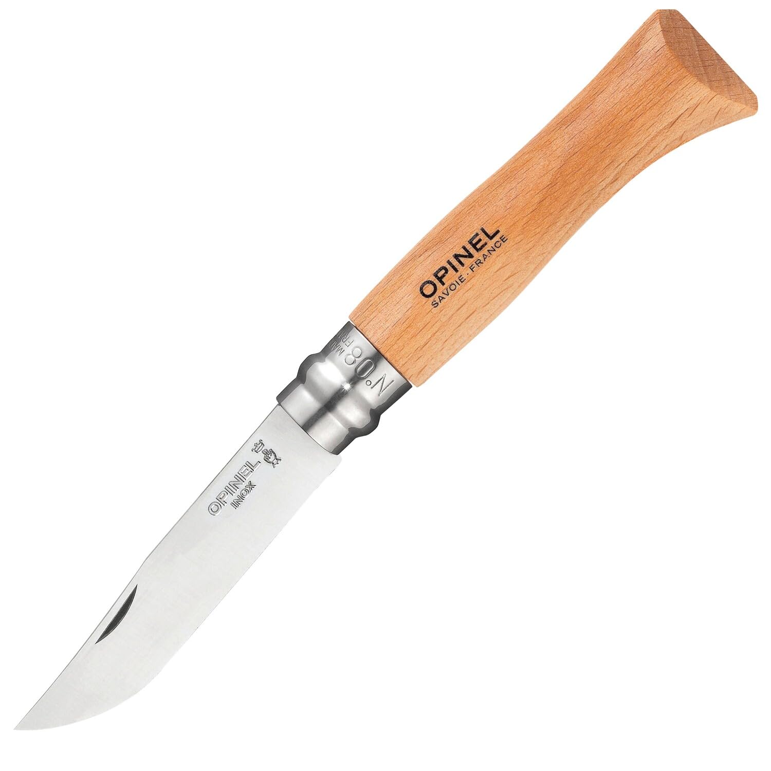 opinel-n-09-inox-couteau-de-poche-9-cm-acier-inoxydable-yatagan-manche-h-tre-ver image 5