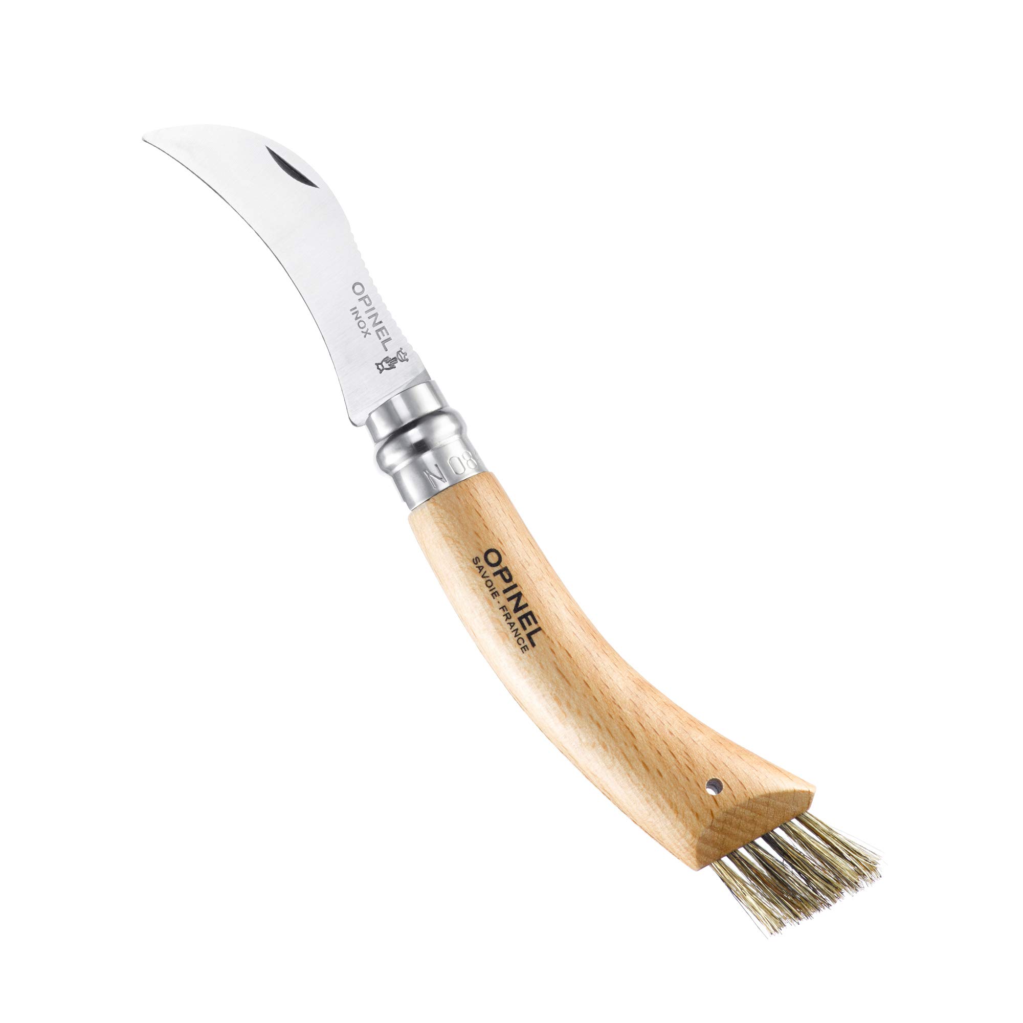 opinel-couteau-champignons-n-08-lame-crant-e-8-cm-avec-brosse-soies-de-sanglier- image 3