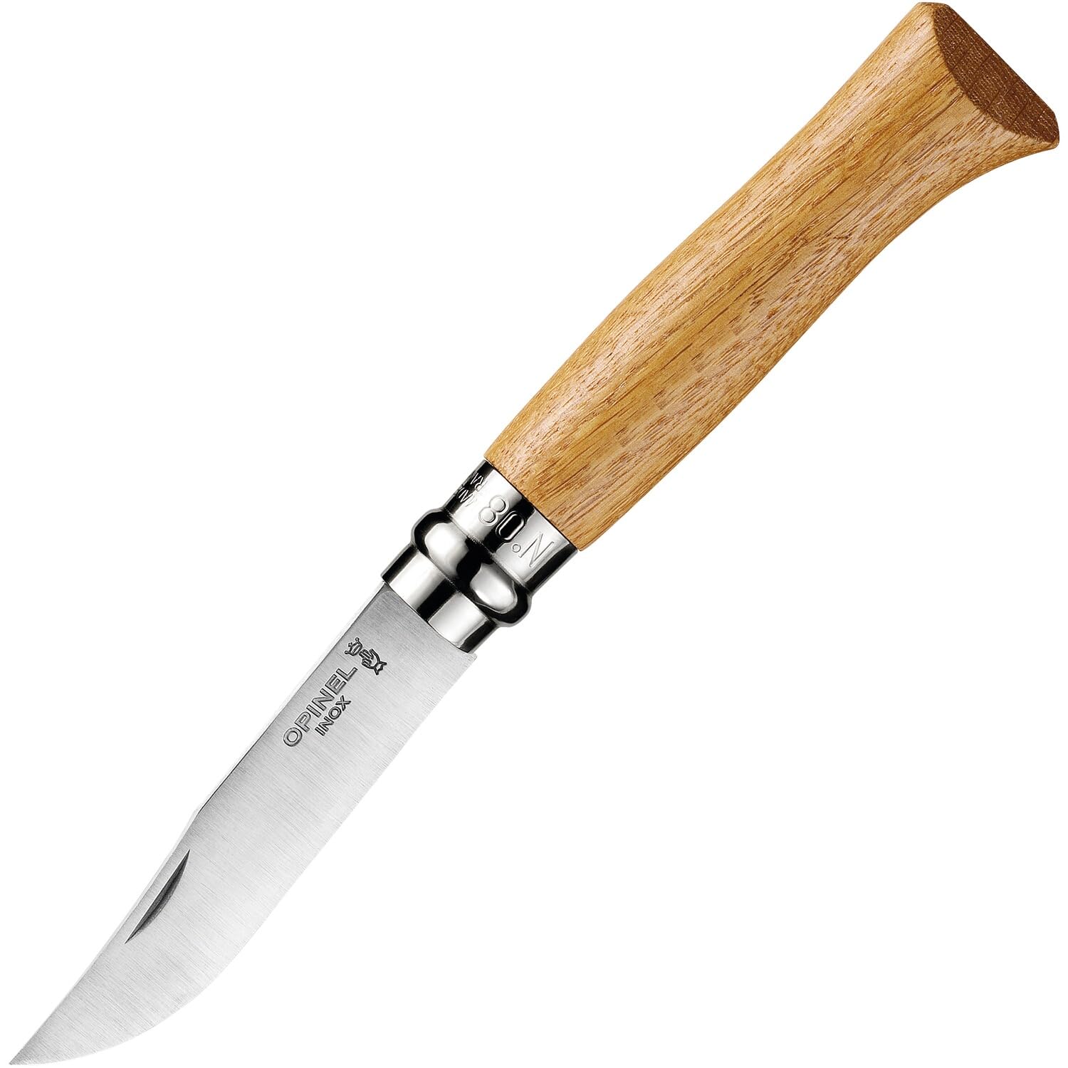 opinel-n-08-couteau-pliant-inox-manche-bois-de-ch-ne-bague-de-s-curit-virobloc image 4