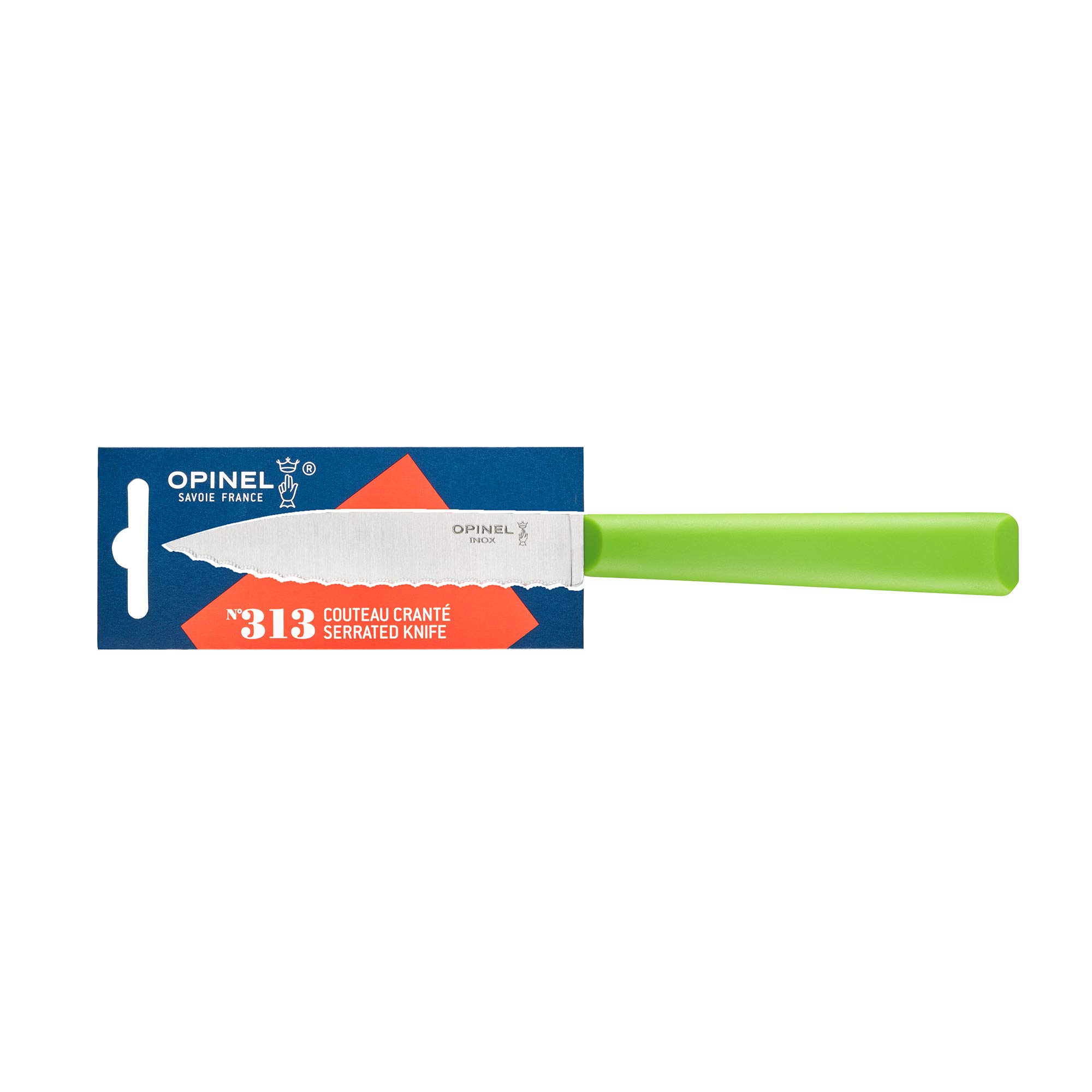 opinel-n-313-couteau-crant-les-essentiels-lame-dent-e-inox-manche-polym-re-vert- image 2
