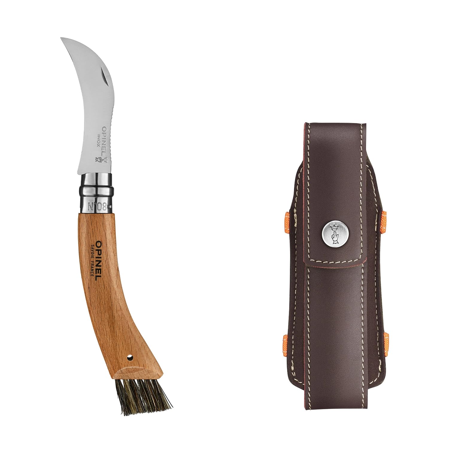 opinel-n-08-champignon-couteau-champignons-lame-inox-8-cm-manche-ch-ne-brosse-po image 2