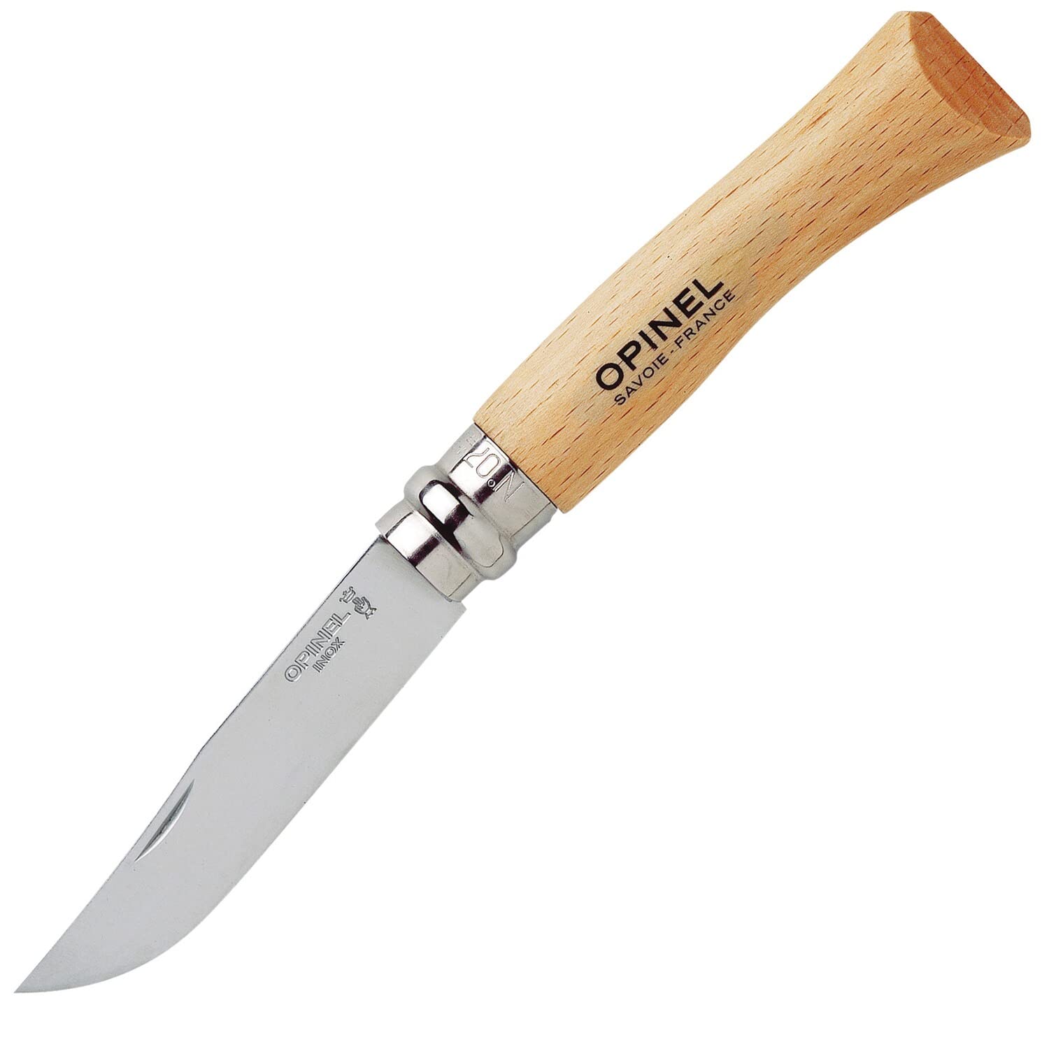 opinel-n-09-inox-couteau-de-poche-9-cm-acier-inoxydable-yatagan-manche-h-tre-ver image 4