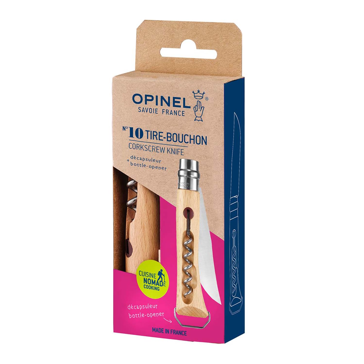 opinel-couteau-de-poche-n-10-avec-tire-bouchon-et-d-capsuleur-lame-inox-10-cm-ma image 2