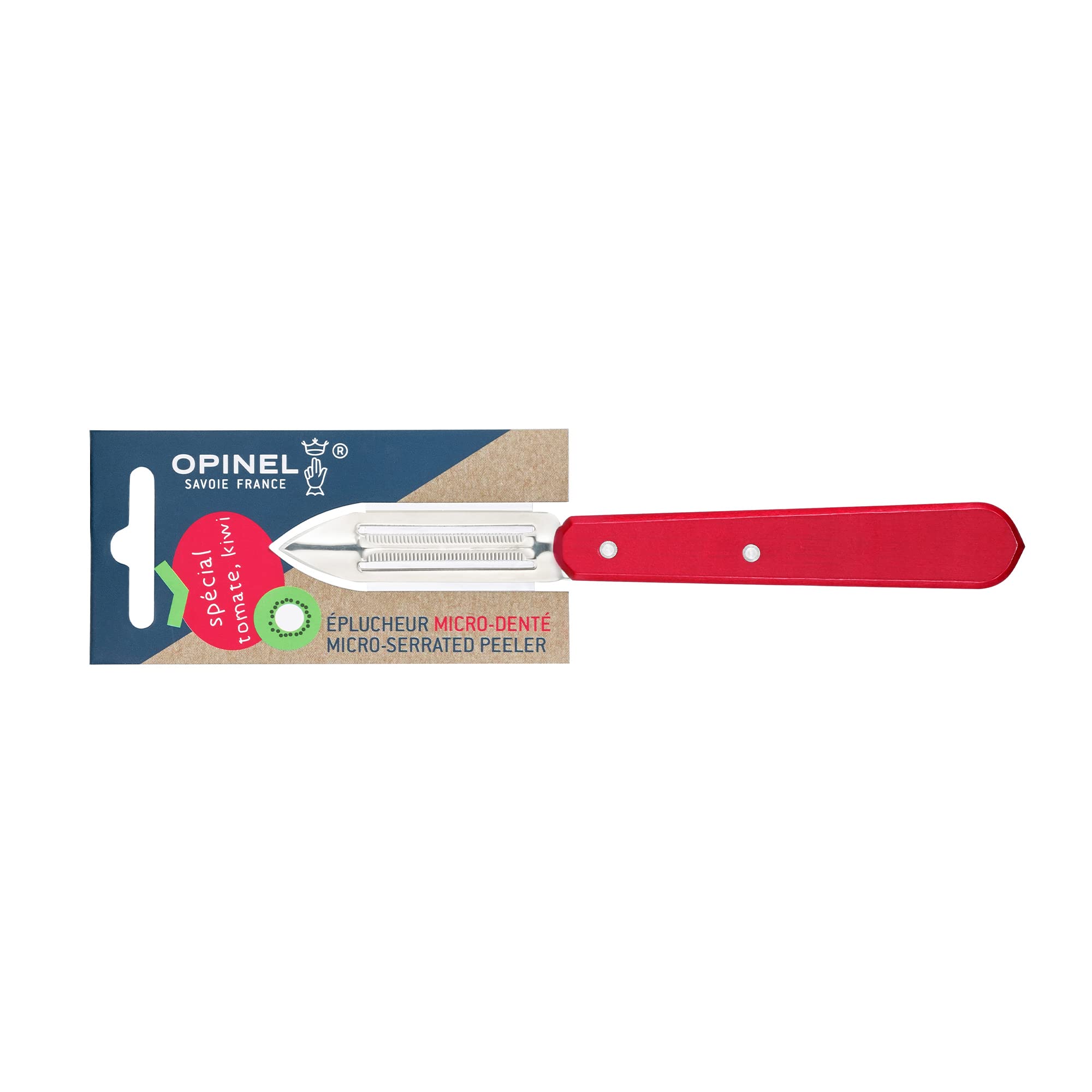 opinel-plucheur-rouge-pour-fruits-et-l-gumes-lame-micro-dent-e-inox-6-cm-manche- image 1