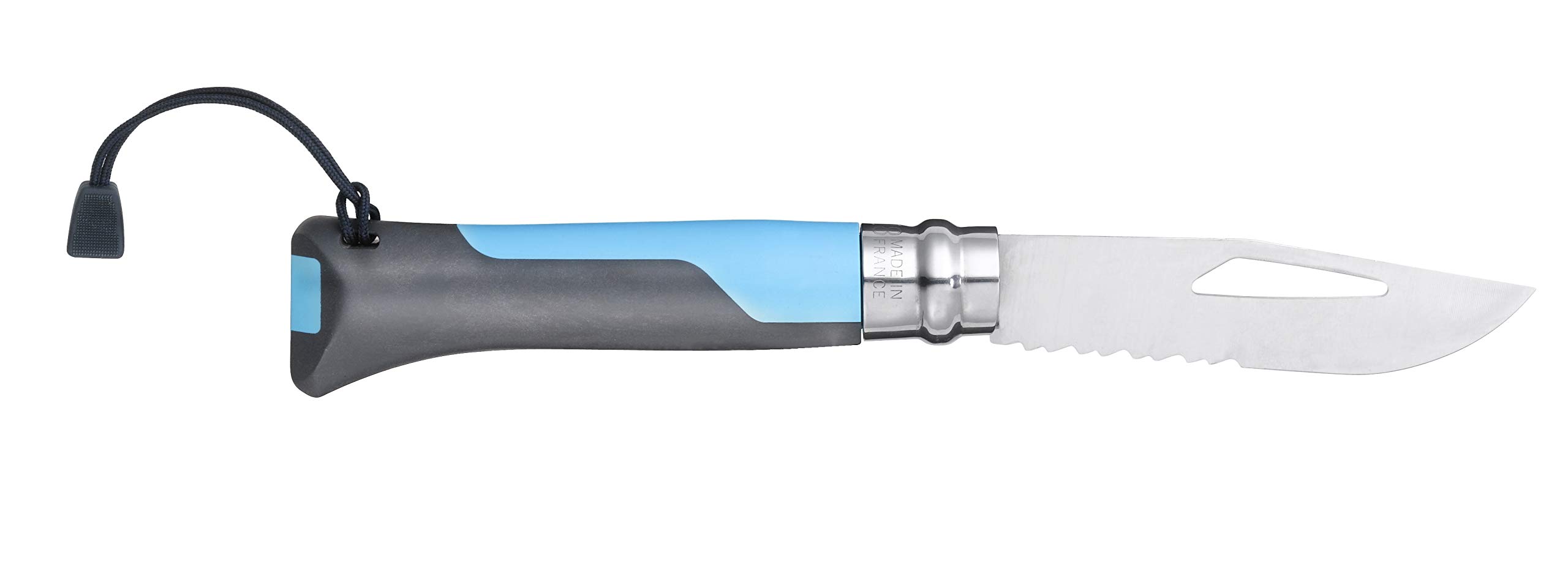 opinel-n-08-outdoor-bleu-couteau-pliant-inox-8-5-cm-lame-crant-e-avec-d-manilleu image 4