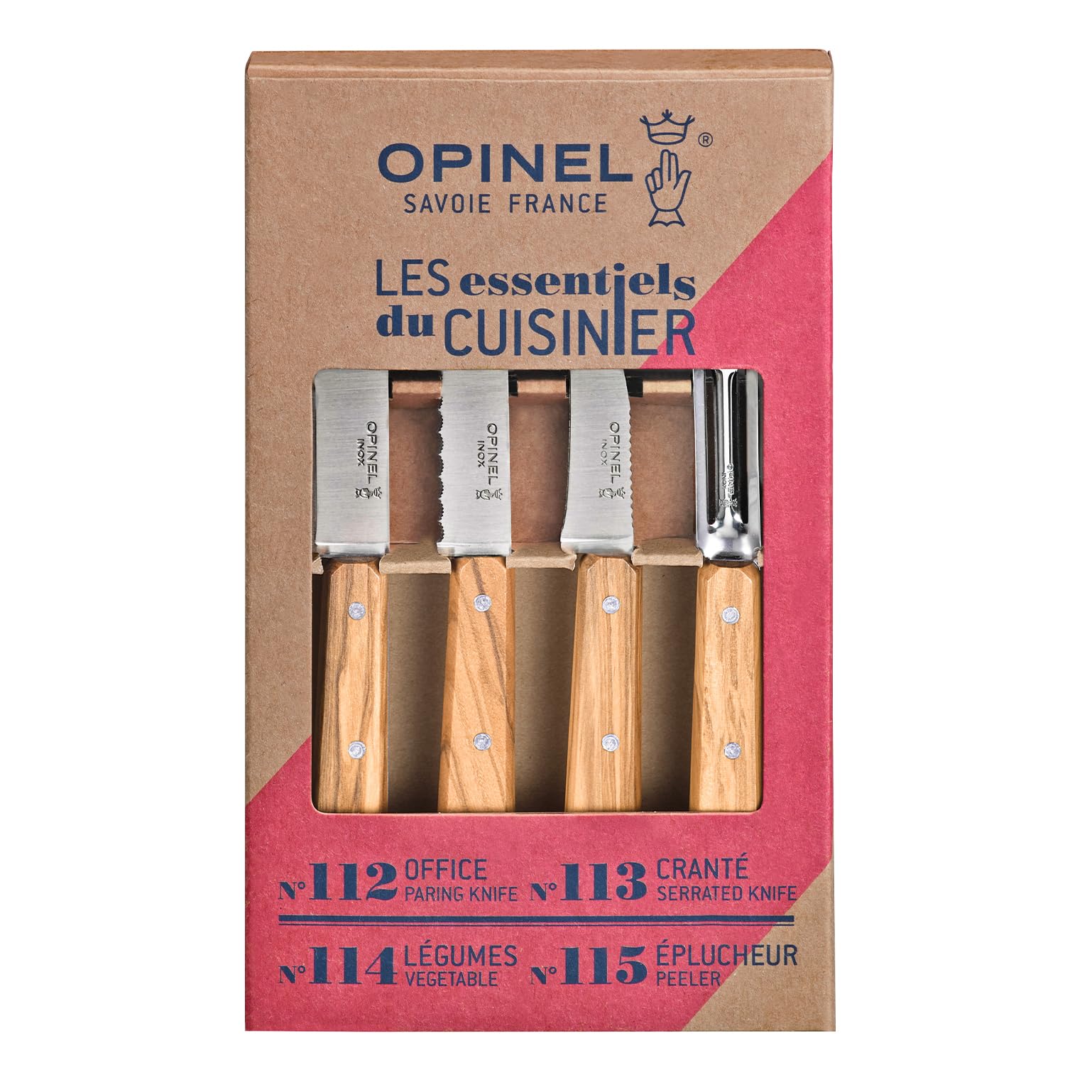 opinel-coffret-de-4-couteaux-de-cuisine-les-essentiels-olivier-n-112-office-n-11 image 2