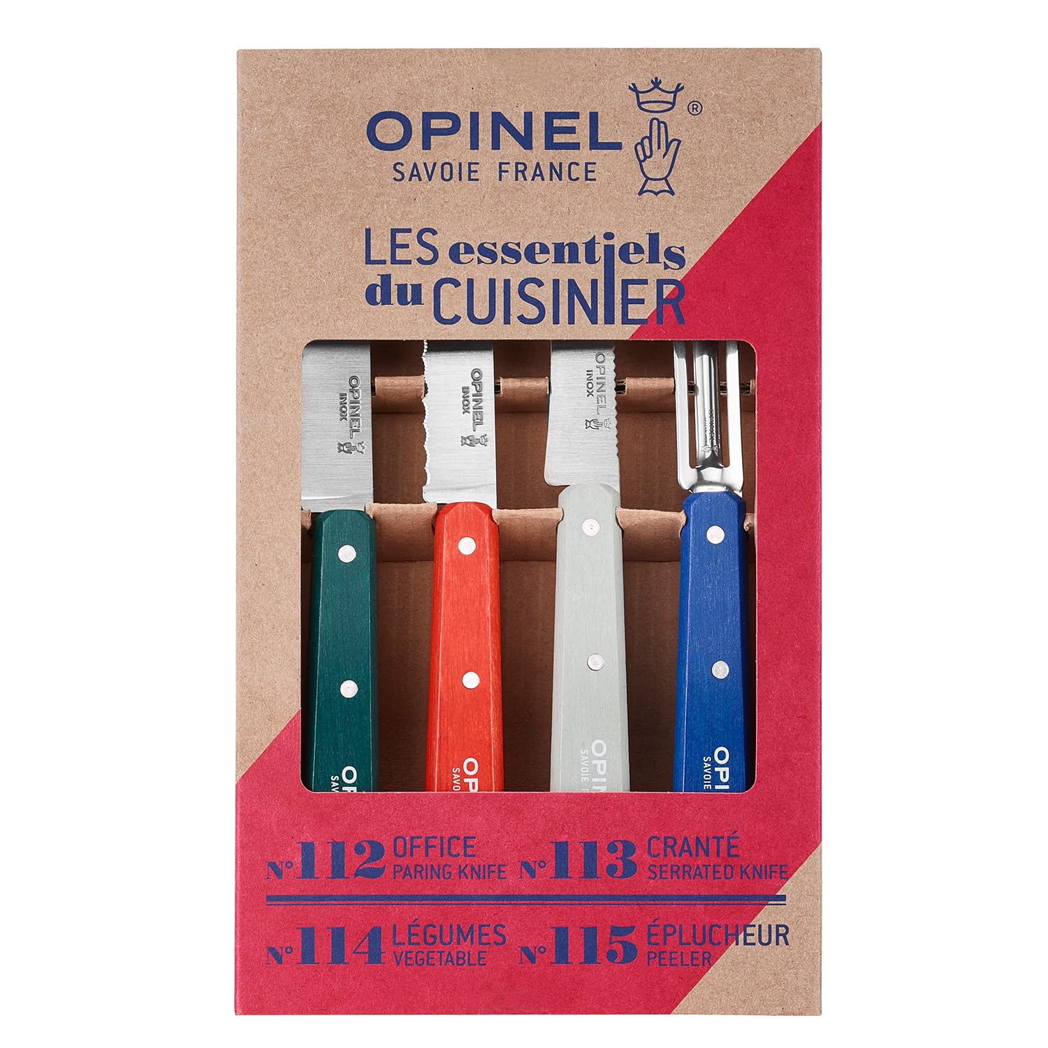 opinel-les-essentiels-primo-coffret-4-couteaux-de-cuisine-n-112-office-n-113-cra image 2