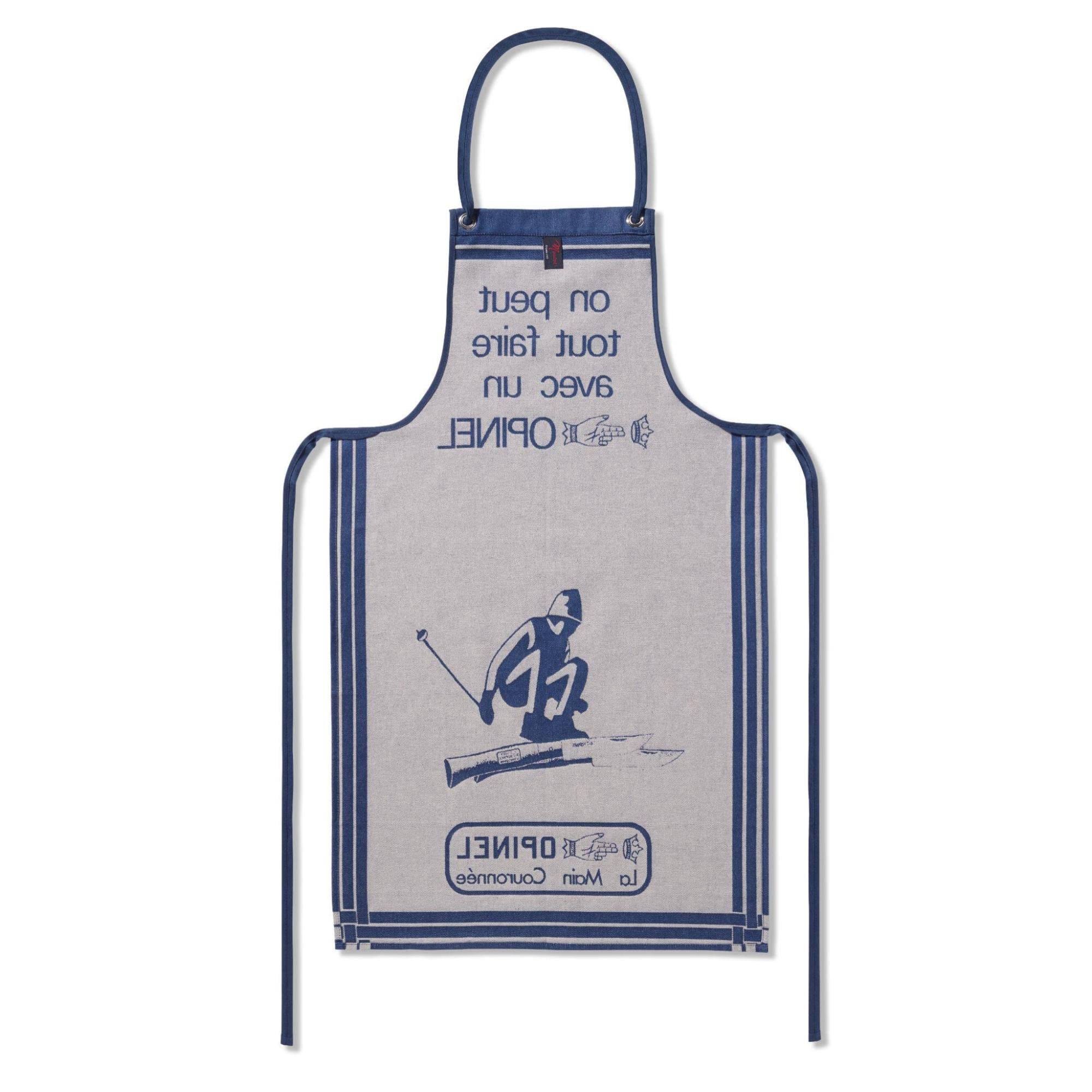 opinel-tablier-adulte-motif-on-peut-tout-faire-tissage-jacquard-100-coton-fabric image 2