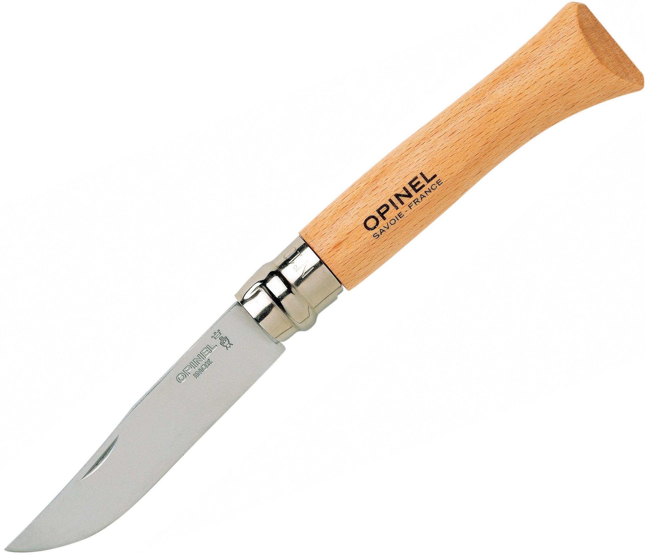 opinel-n-09-inox-couteau-de-poche-9-cm-acier-inoxydable-yatagan-manche-h-tre-ver image 1