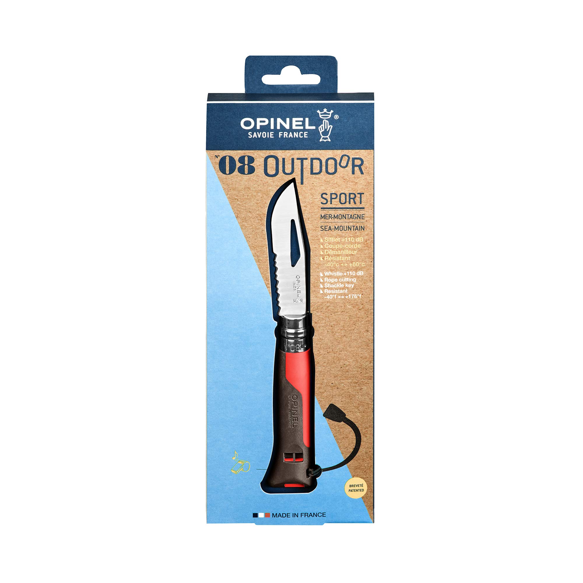 opinel-outdoor-n-08-couteau-de-poche-multifonction-rouge-lame-inox-crant-e-manch image 7