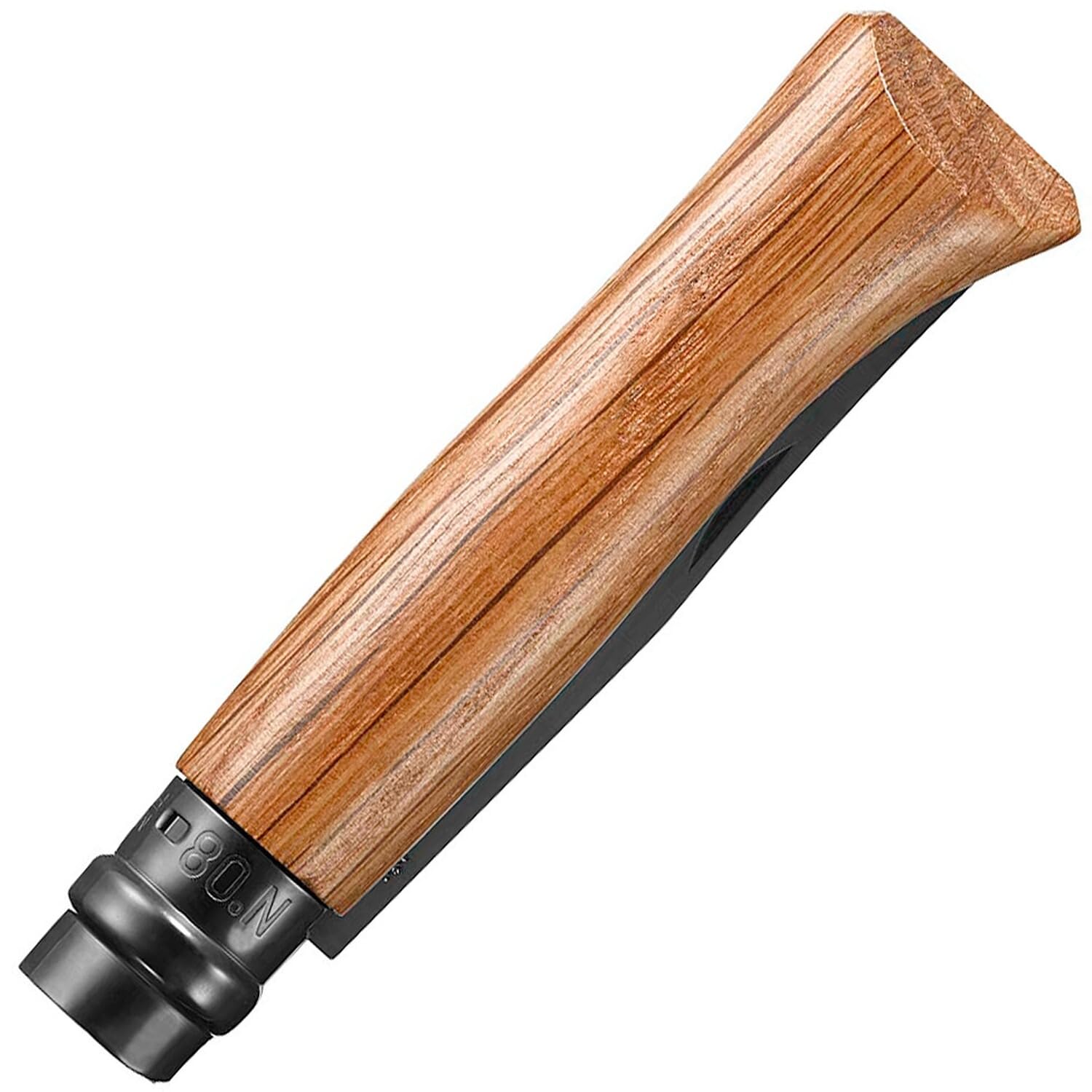 opinel-couteau-pliant-n-08-lame-inox-finition-noire-manche-ch-ne-bague-virobloc image 4