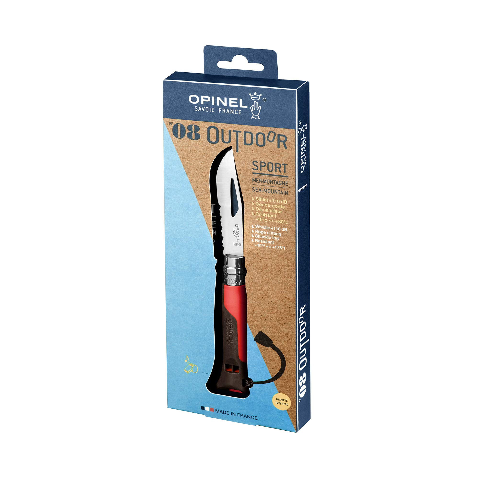opinel-outdoor-n-08-couteau-de-poche-multifonction-rouge-lame-inox-crant-e-manch image 6
