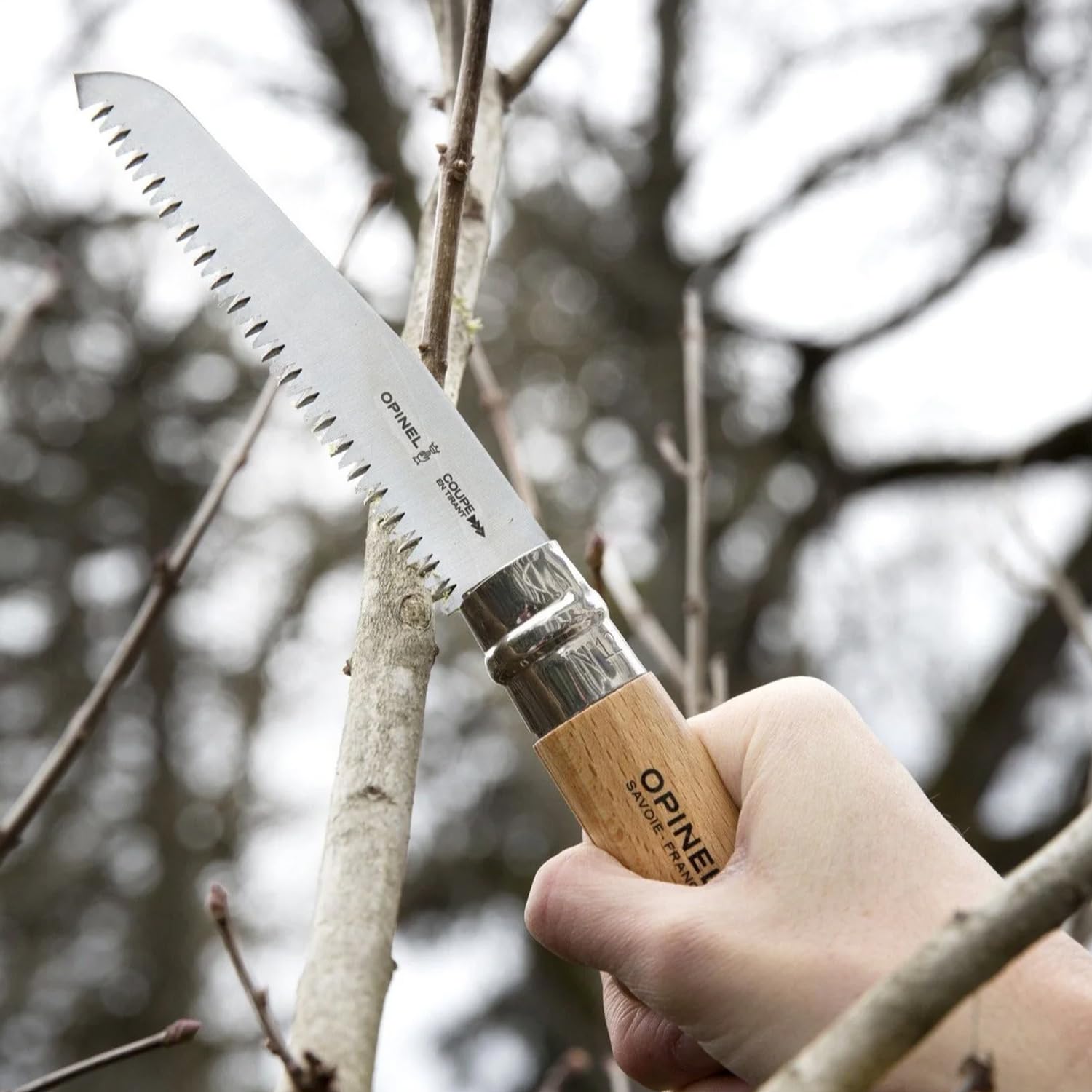 opinel-scie-de-poche-n-12-lame-dent-e-12-cm-acier-carbone-manche-h-tre-bague-vir image 8