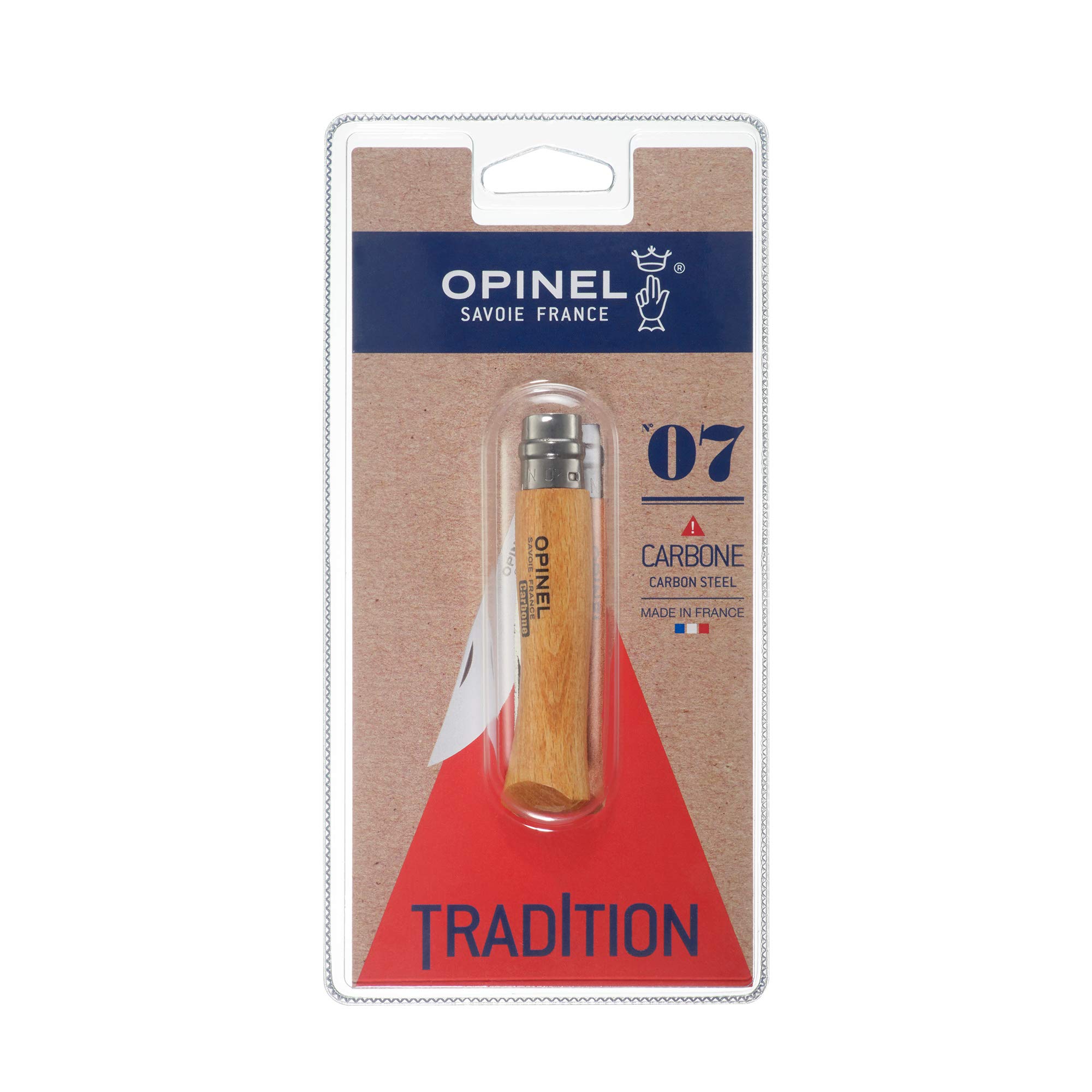 opinel-n-07-carbone-couteau-de-poche-8-cm-acier-xc90-manche-h-tre-verni-bague-vi image 3