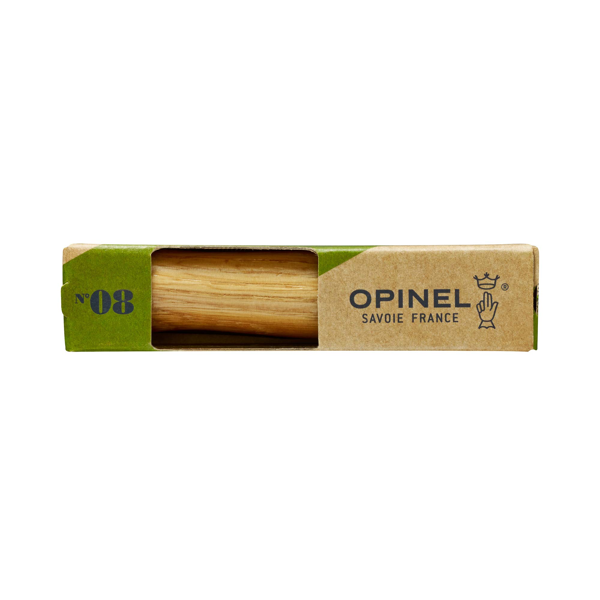 opinel-n-08-couteau-pliant-inox-manche-bois-de-ch-ne-bague-de-s-curit-virobloc image 2